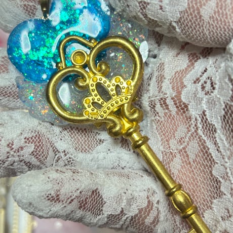 Miracle heart Precious key🗝✧*🩵クラシックアクアブルー