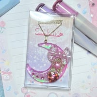 リボンオーロラムーンネックレス:ラブリーピンク🎀💕💓💗