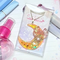 リボンオーロラムーンネックレス:クリエイティブオレンジ🔅🧡🍊