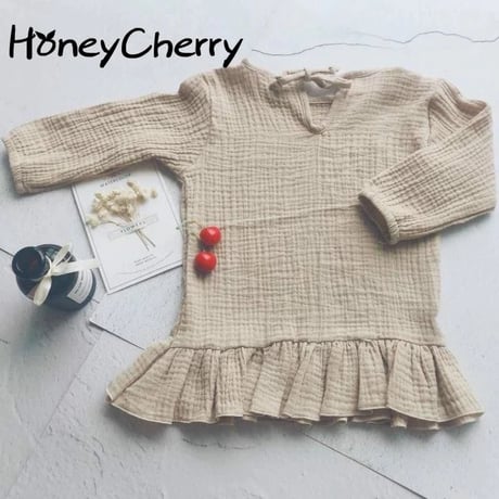 *韓国子供服*コットンリネントップス