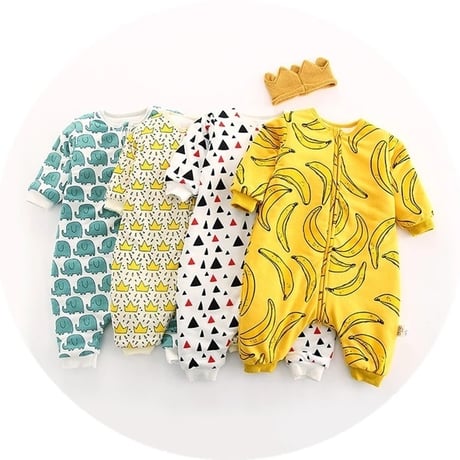 *韓国子供服*プリントロンパース