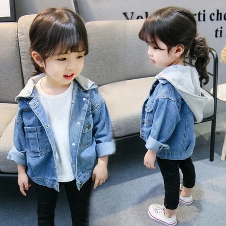 *韓国子供服*デニムフードジャケット