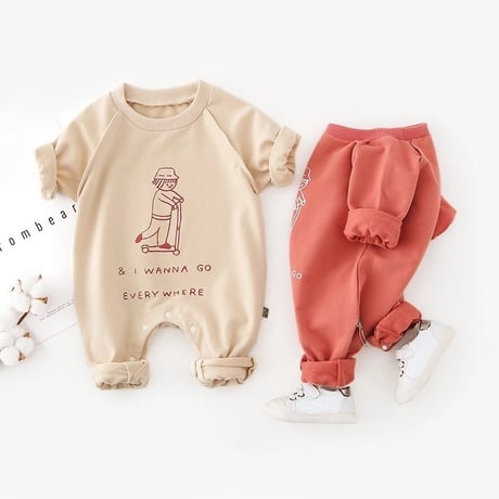 *韓国子供服*イラストロンパース