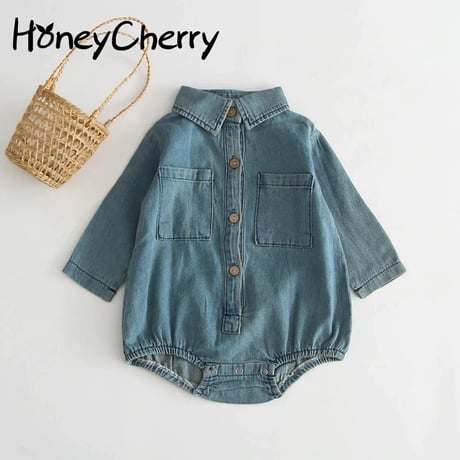 *韓国子供服*デニムロンパース