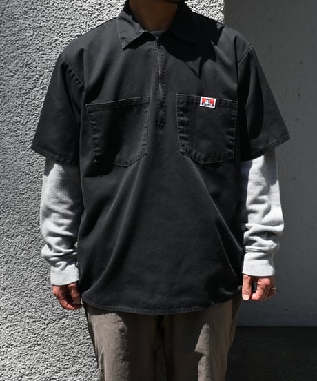 Ben Davis Half Zip Short Sleeve Work Shirt-5