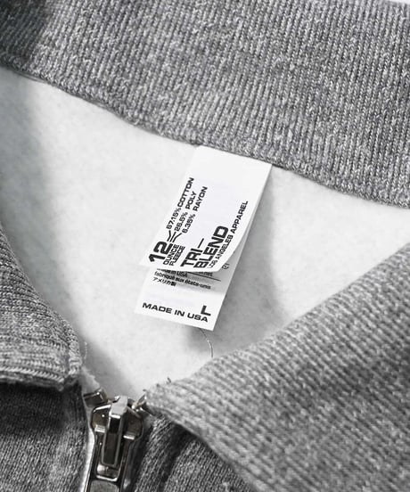Los Angeles Apparel Half Zip Collared Pullover Heather Grey