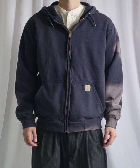 Used Carhartt Sunfade Zip Hoodie NAVY -2