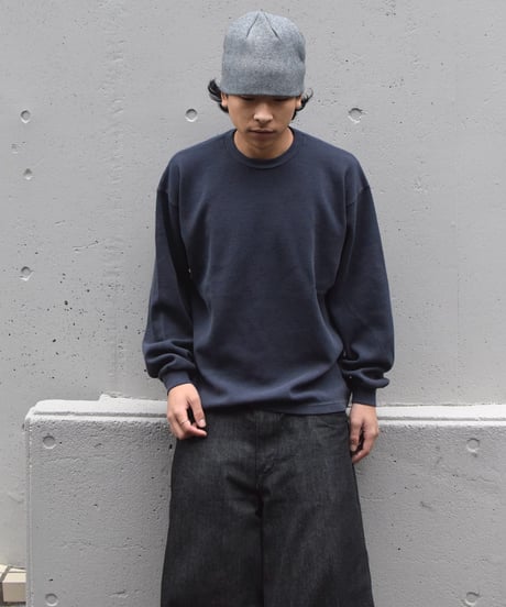 Los Angeles Apparel Garment L/S Heavy Thermal Crew Neck Dolphin Blue