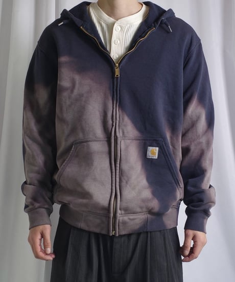 Used Carhartt Sunfade Zip Hoodie NAVY -8