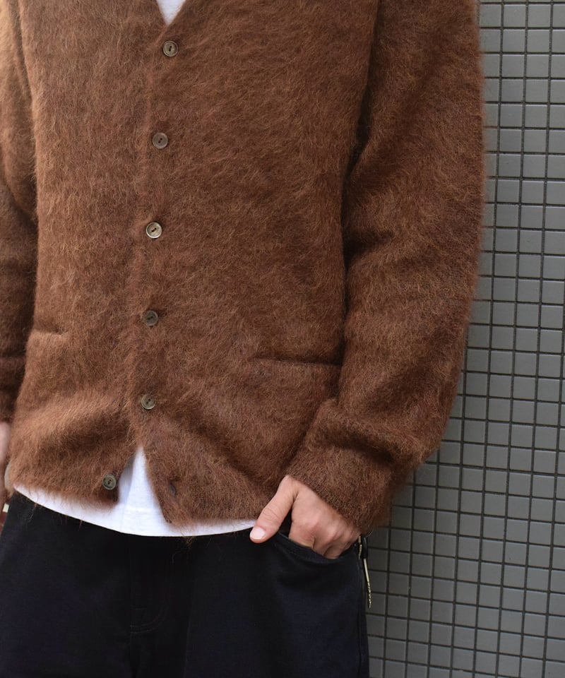 A.R.P. Premium Mohair Cardigan W/Pocket Brown |