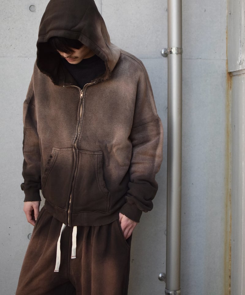 MOOJI MOOJI US Oversize Zip Up Hoodie Aged Brow