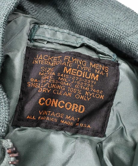 Deadstock Concord MA-1 Flight Jacket Olive made in USA