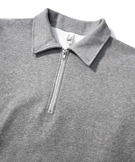 Los Angeles Apparel Half Zip Collared Pullover Heather Grey