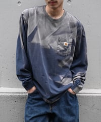 Carhartt Pocket Long Sleeve T-Shirt Sun Fade Navy -3