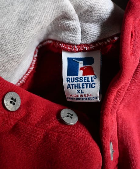 Russell Athletic Henley Sweat Hoodie Made in USA -6