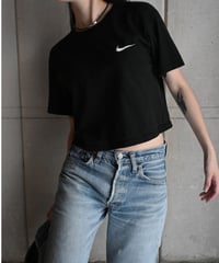Remake Nike Cropped T-Shirt Black Made in USA -5