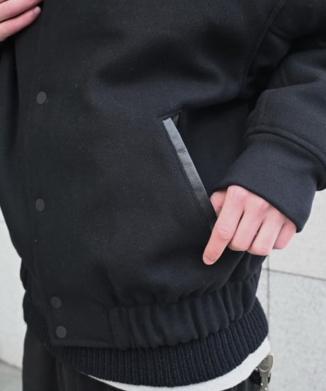 Nike Solo Swoosh Wool Varsity Jacket Black