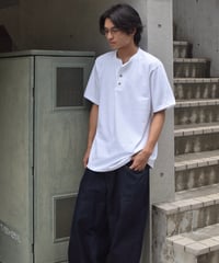 Cal Cru 3Button S/S Henley T-Shirt White