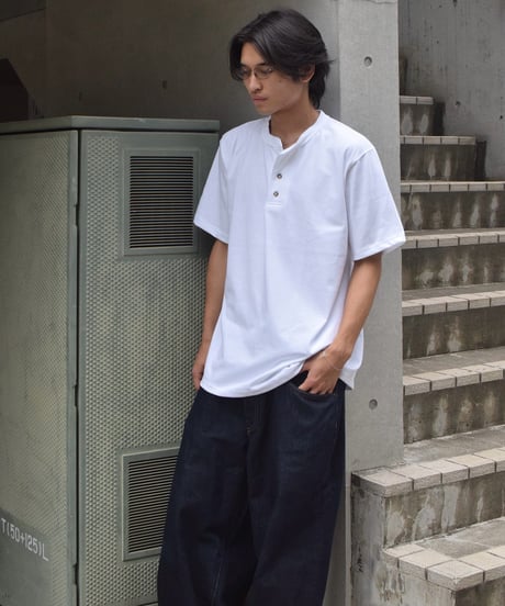 Cal Cru 3Button S/S Henley T-Shirt White