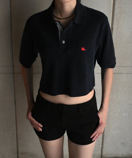 Remake Burberry Cropped Polo Shirt -4