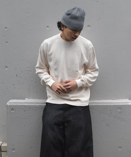 Los Angeles Apparel Garment L/S Heavy Thermal Crew Neck Creme