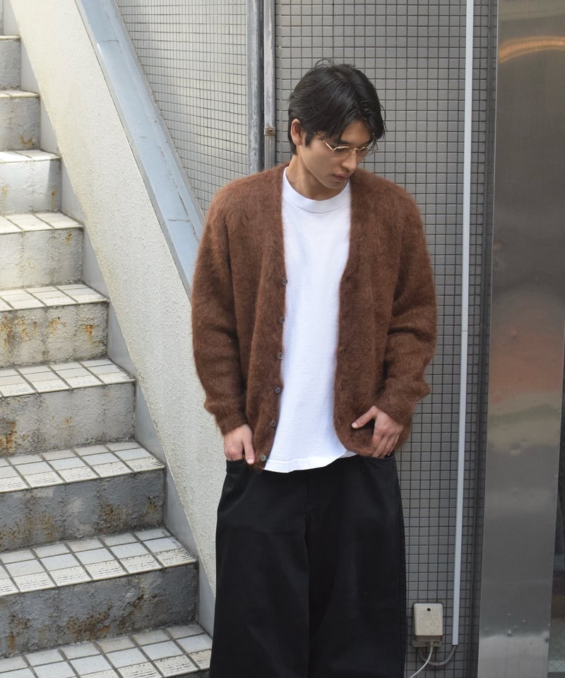A.R.P. Premium Mohair Cardigan W/Pocket Brown |
