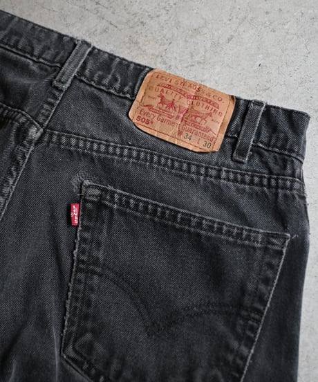90's Used Levi's 505 Denim Pants Black -5