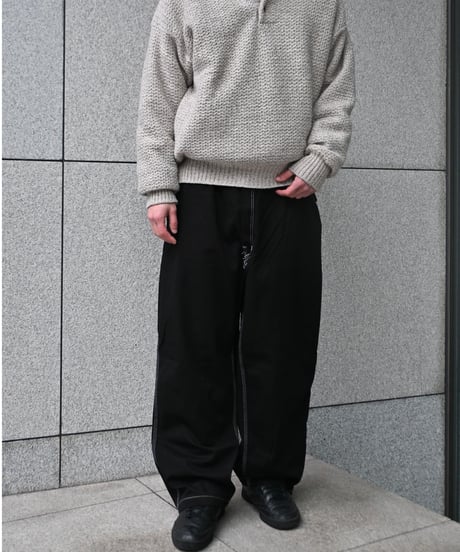 Deadstock Universal Overall Customized Double Front Big Painter Pants Dyed Black
