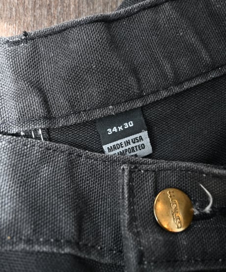 Carhartt Studded Duck Double Knee Carpenter Pants Fade Black made in USA
