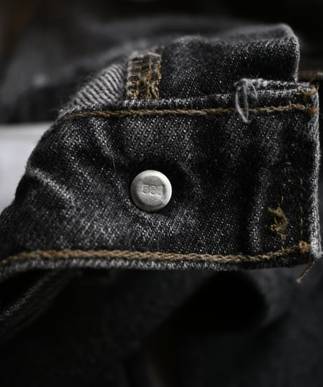 80-90's Used Levi's 505 Denim Pants Black Made in USA -4