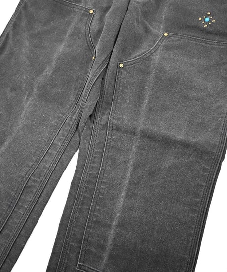 Carhartt Studded Duck Double Knee Carpenter Pants Fade Black made in USA