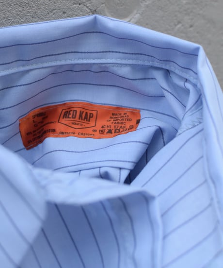 Red Kap Customize L/S Work Shirt Light Blue/Navy Stripe