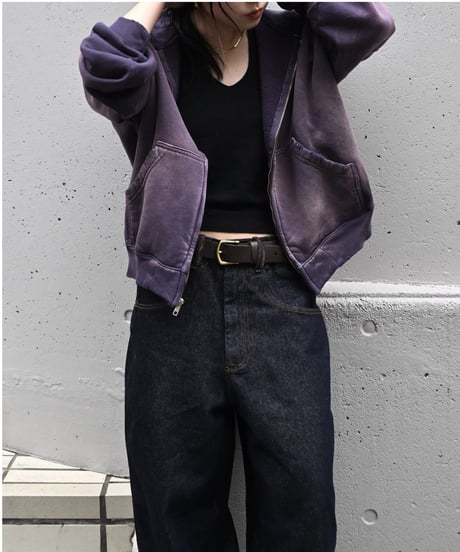 MOOJI MOOJI US Oversize Zip Up Hoodie Aged Purple