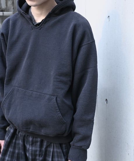 Deadstock Eagle USA Blank Sweat Hoodie Fade Black made in USA