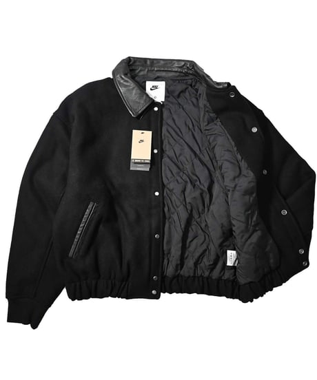 Nike Solo Swoosh Wool Varsity Jacket Black