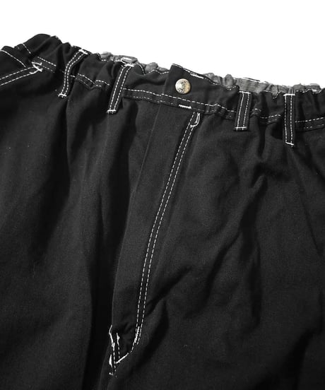 Deadstock Universal Overall Customized Double Front Big Painter Pants Dyed Black