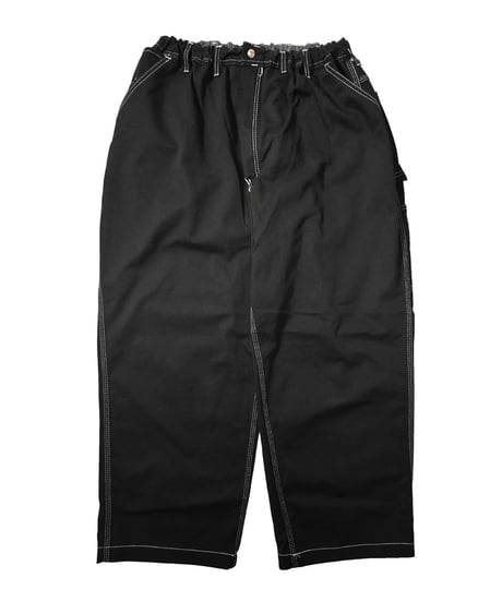 Deadstock Universal Overall Customized Double Front Big Painter Pants Dyed Black