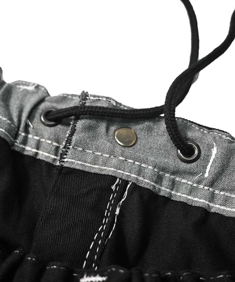 Deadstock Universal Overall Customized Double Front Big Painter Pants Dyed Black