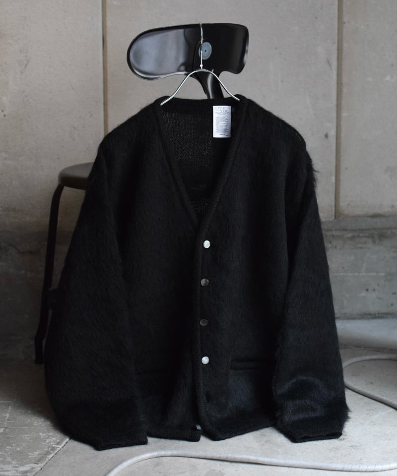 [極上] A.R.P モヘアカーディガン　ブラック A.R.P. Shaggy Man™️ Mohair Cardigan W/Pocket Bl
