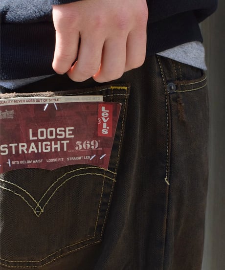 Deadstock Levi's 569 Denim Pants Reactive Dye Brown