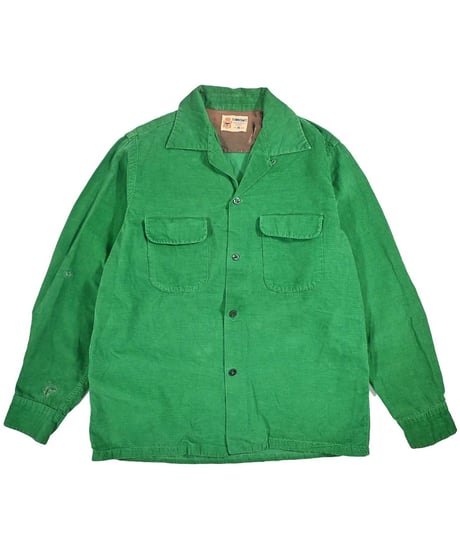 50s Used Towncraft Corduroy Open Collar Shirt