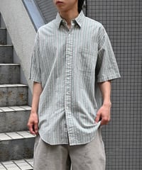 Used L.L.Bean S/S Seersucker Stripe Shirt -8