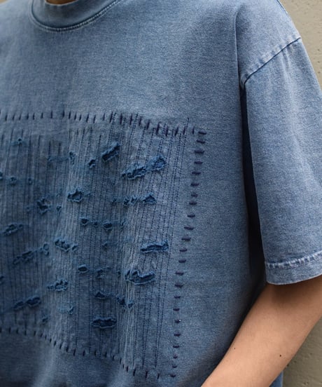 Los Angeles Apparel Mineral Wash Damaged S/S Tee Indigo