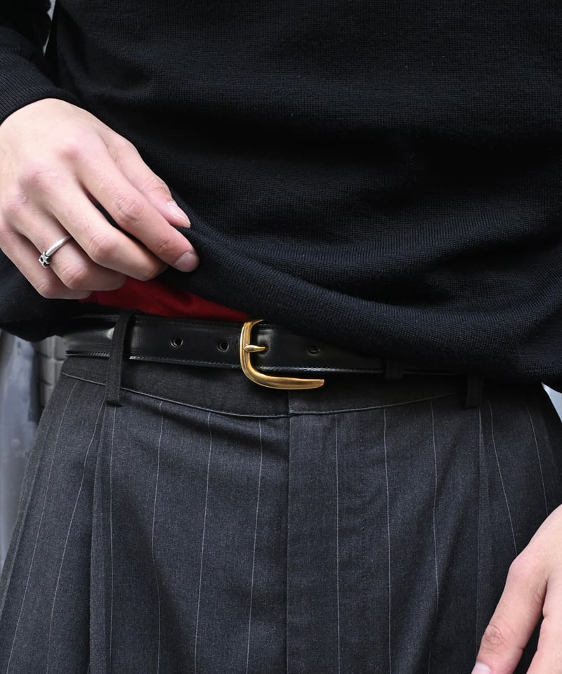 Tory Leather Round Raised Belt 2167 Black | COU