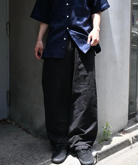 Los Angeles Apparel Cotton Poplin Wide Leg Pants Black
