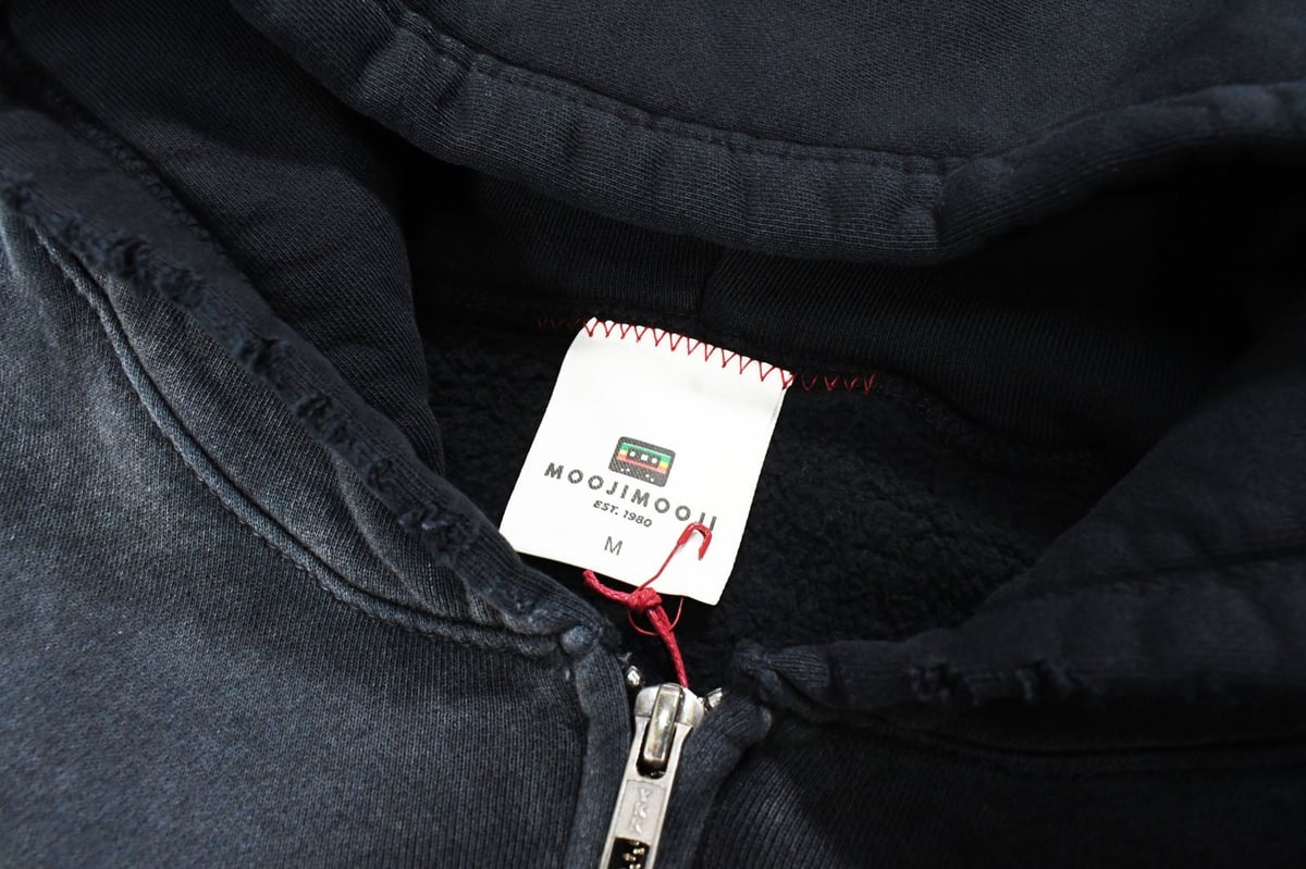 MOOJI MOOJI US Oversize Zip Up Hoodie Aged Blac