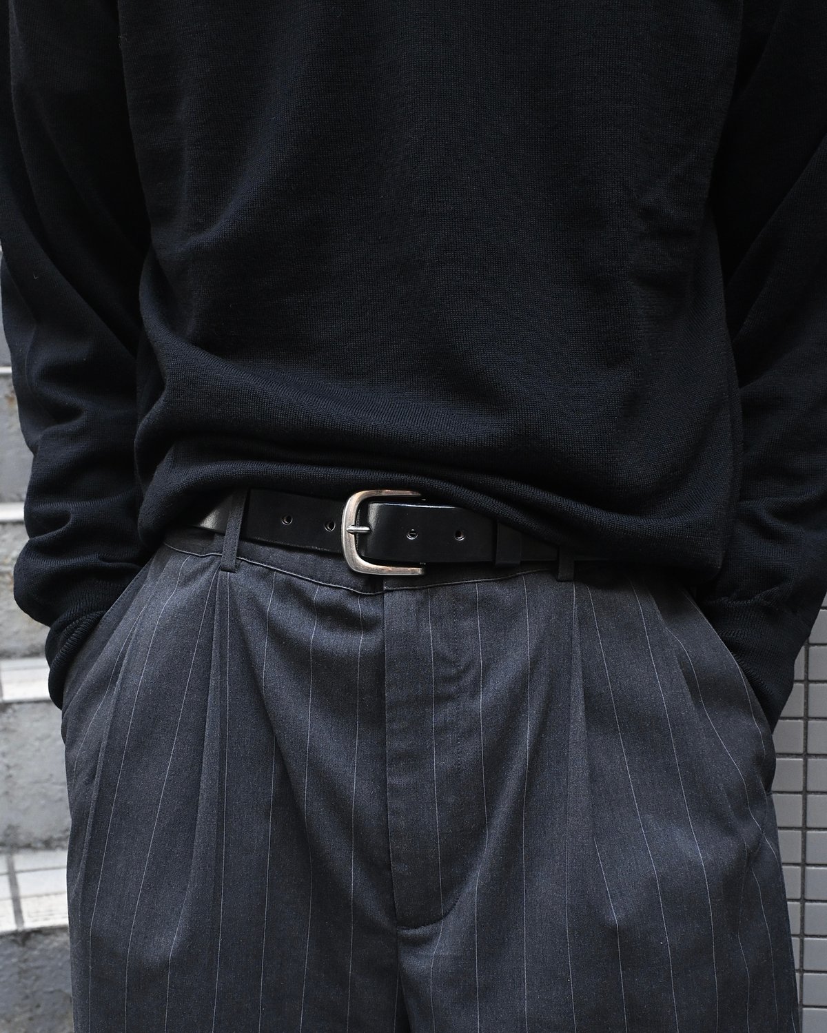 Tory Leather Plain Strap Belt 2145 Black | COUNTER