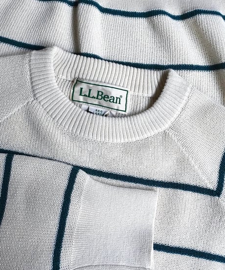 L.L.Bean Swans Island Sweater Ecru / Green