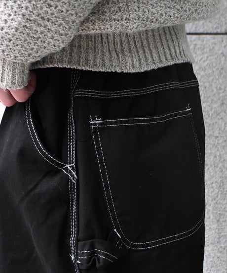 Deadstock Universal Overall Customized Double Front Big Painter Pants Dyed Black