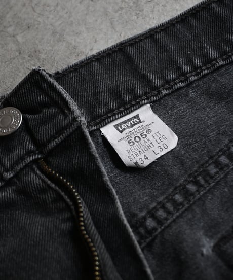 90's Used Levi's 505 Denim Pants Black -5